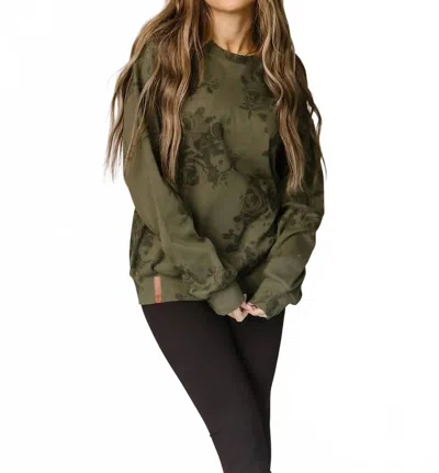 Ampersand Ave University Pullover Sweatshirt - Plus In Nobody But You In Green