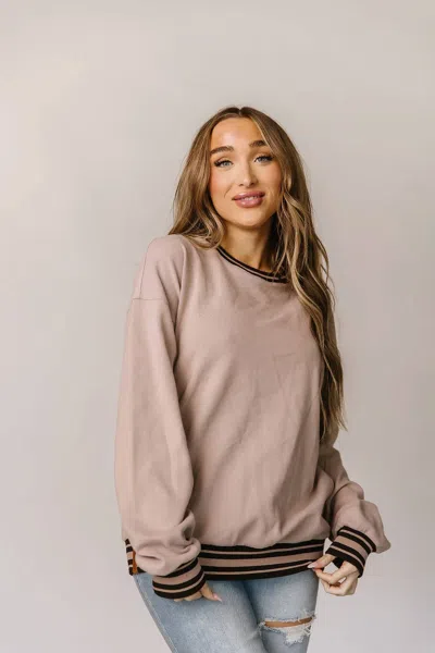 Ampersand Ave University Pullover Sweatshirt - Plus In Soul Sister In Brown