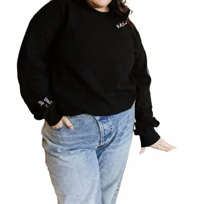 Ampersand Ave University Pullover Sweatshirt - Plus In You're Doing Great In Black
