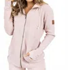 Ampersand Ave Waffle Full Zip In Blush In Pink