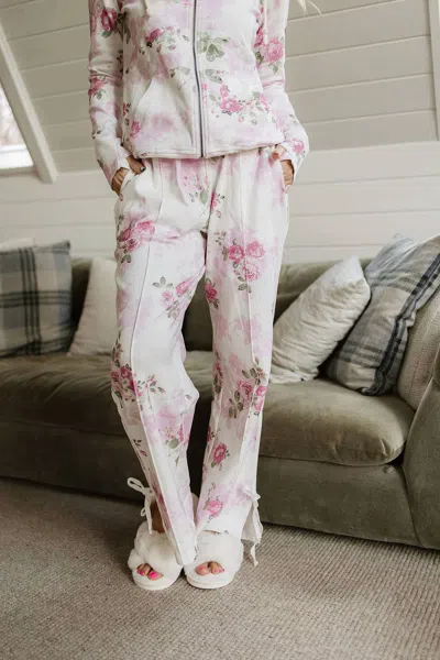 Ampersand Ave Wide Leg Bow Comfies Pants In Roses And Dreams In Multi