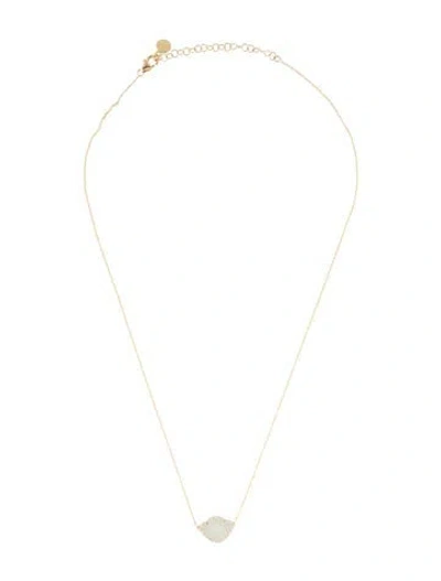 Pre-owned Amrapali 14k Diamond & Enamel Nalika Pendant Necklace, 18" In White