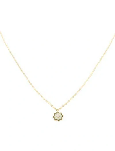 Pre-owned Amrapali 18k Diamond & Enamel 8 Point Star Pendant Necklace, 18.25" In Multi