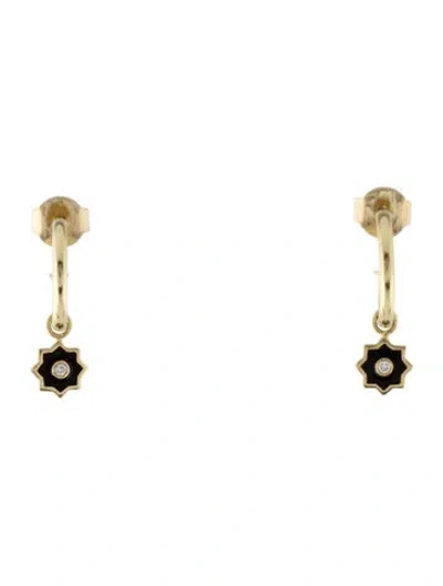 Pre-owned Amrapali 18k Diamond & Enamel Huggie Earrings In Multi