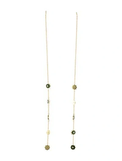 Pre-owned Amrapali 18k Diamond & Enamel Star Drop Earrings In Multi