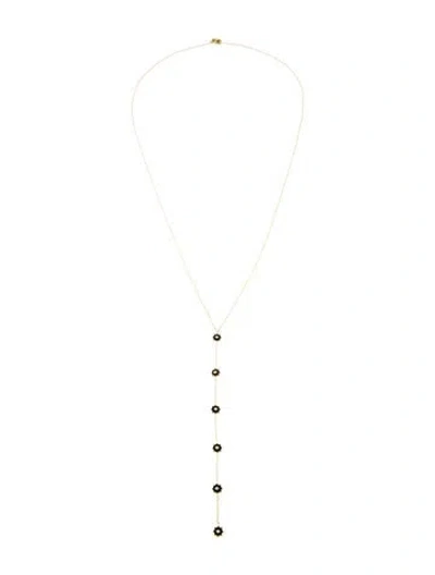 Pre-owned Amrapali 18k Diamond & Enamel Star Drop Necklace, 24" In Multi