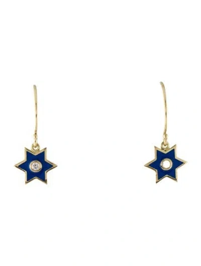 Pre-owned Amrapali 18k Diamond Enamel Starburst Earrings In Multi