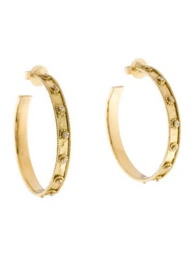Pre-owned Amrapali 18k Diamond Hoop Earrings In Multi