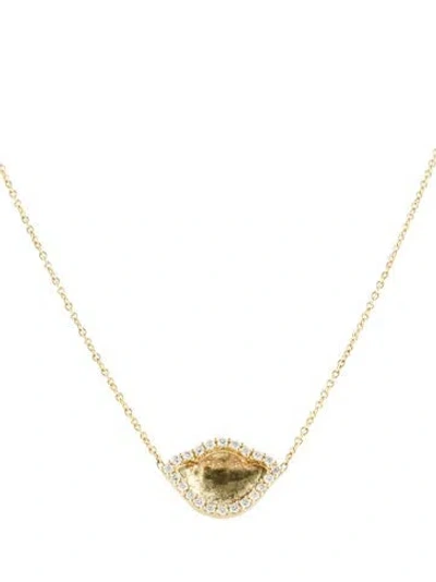 Pre-owned Amrapali 18k Diamond Karana Lotus Pendant Necklace, 17.5" In Multi