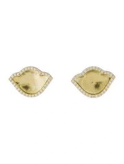 Pre-owned Amrapali 18k Diamond Karana Lotus Stud Earring In Multi