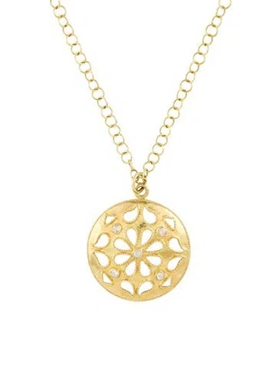 Pre-owned Amrapali 18k Diamond Medium Shevanti Disc Pendant Necklace, 24" In Multi
