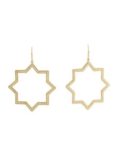 Pre-owned Amrapali 18k Diamond Star Drop Earrings In Multi