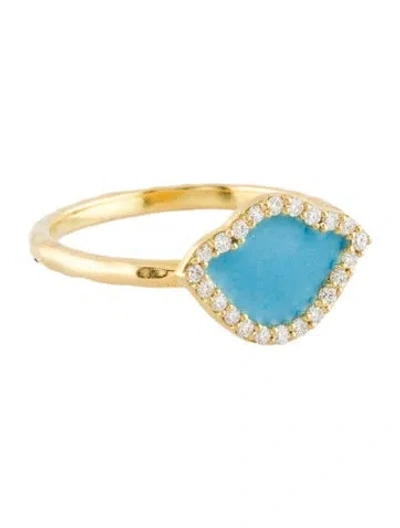 Pre-owned Amrapali 18k Enamel & Diamond Cocktail Ring In Multi