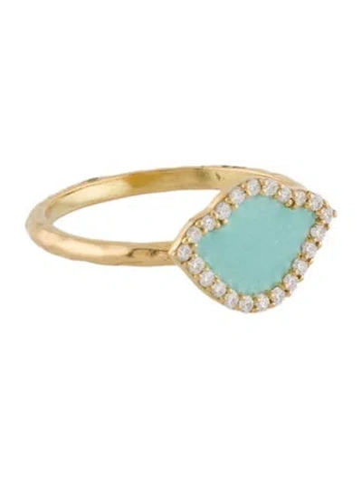 Pre-owned Amrapali 18k Enamel & Diamond Cocktail Ring In Multi
