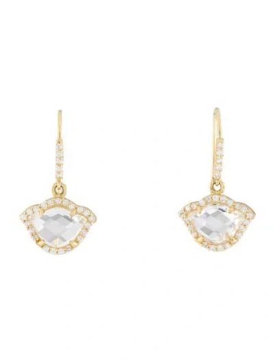 Pre-owned Amrapali 18k Topaz & Diamond Drop Earrings In Multi