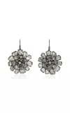 Amrapali 18k White Gold Grey Sliced Diamond Drop Earrings In Grey