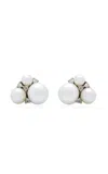 Amrapali 18k White Gold Lily Earrings With Pearls And Diamonds