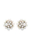 Amrapali 18k White Gold Lily Earrings With Pearls And Diamonds In White