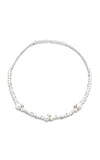 Amrapali 18k White Gold Lily Necklace With Pearls And Diamonds