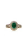 Amrapali 18k Yellow Gold Emerald And Diamond Ring In Green