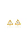 Amrapali 18k Yellow Gold Kundan Diamond Stud Earrings In Gold
