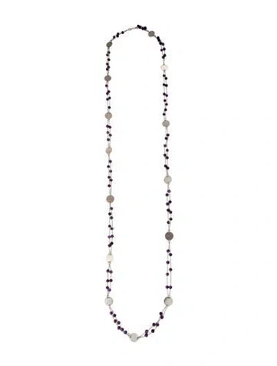Pre-owned Amrapali Amethyst Beaded Double Beaded Strand Necklace, 60" In Multi