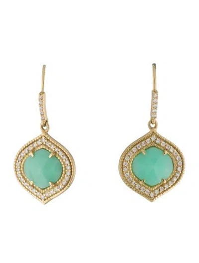 Pre-owned Amrapali Dyed Chalcedony & Diamond Drop Earrings In Multi