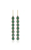 Amrapali Mini Rajasthan 18k Yellow Gold Emerald Earrings In Green