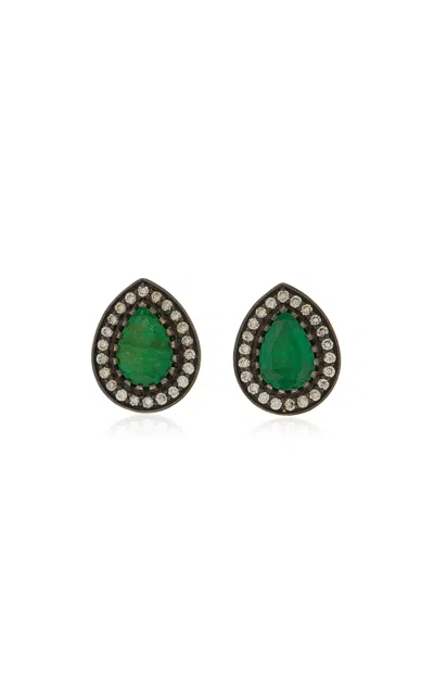 Amrapali Mini Rajasthan 18k Yellow Gold Emerald Earrings
