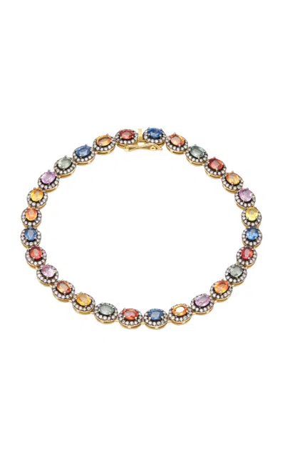 Amrapali Mini Rajasthan 18k Yellow Gold Sapphire Bracelet In Multi