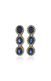 Amrapali Mini Rajasthan 18k Yellow Gold Sapphire Earrings In Blue