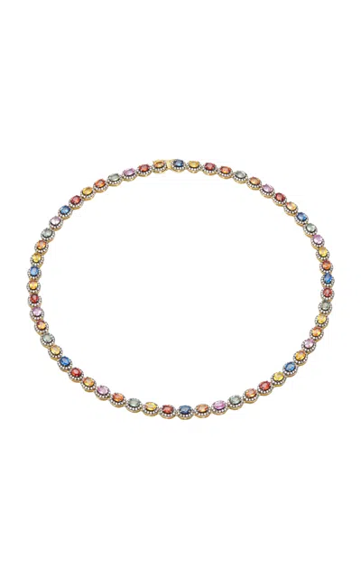 Amrapali Mini Rajasthan 18k Yellow Gold Sapphire Necklace In Multi