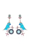 Amrapali Morni 14k Yellow Gold And Silver Multi-stone Earrings In Blue