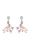Amrapali Morni 14k Yellow Gold And Silver Multi-stone Earrings In Pink