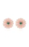 Amrapali Morni 14k Yellow Gold And Silver Multi-stone Stud Earrings In Pink