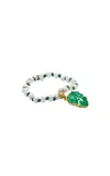 Amrapali Muna 18k Yellow Gold Emerald Ring In White