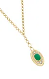 Amrapali Navratna 18k Yellow Gold Emerald Necklace In Green