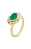 Amrapali Navratna 18k Yellow Gold Emerald Ring In Green