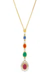 Amrapali Navratna 18k Yellow Gold Necklace In Multi