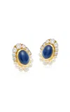 AMRAPALI NAVRATNA 18K YELLOW GOLD SAPPHIRE EARRINGS