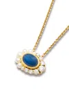 Amrapali Navratna 18k Yellow Gold Sapphire Necklace In Blue