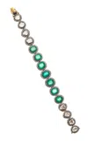 Amrapali One-of-a-kind Rajasthan 18k Yellow Gold Emerald; Diamond Bracelet In Green