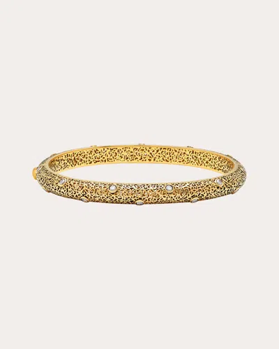 Amrapali Women's Diamond & 18k Gold Jali Bangle In Burgundy