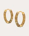 Amrapali Jali 18k Yellow Gold Diamond Hoop Earrings In Gold