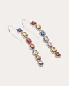 Amrapali Mini Rajasthan 18k White Gold Sapphire Earrings In Multicolor