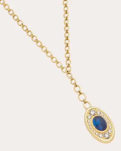 Amrapali Women's Diamond & Sapphire 18k Gold Navratna Pendant Necklace