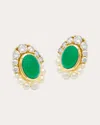 Amrapali Navratna 18k Yellow Gold Emerald Earrings In Gold/emerald