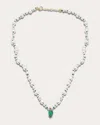 Amrapali Women's Muna 18k Gold Pearl And Emerald Pendant Necklace In White/green