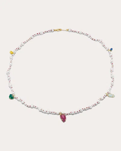 Amrapali Women's Muna 18k Gold Pearl And Multi-stone Necklace In White