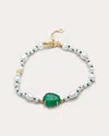 Amrapali Women's Muna 18k Gold Pearl Emerald And Diamond Bracelet In White